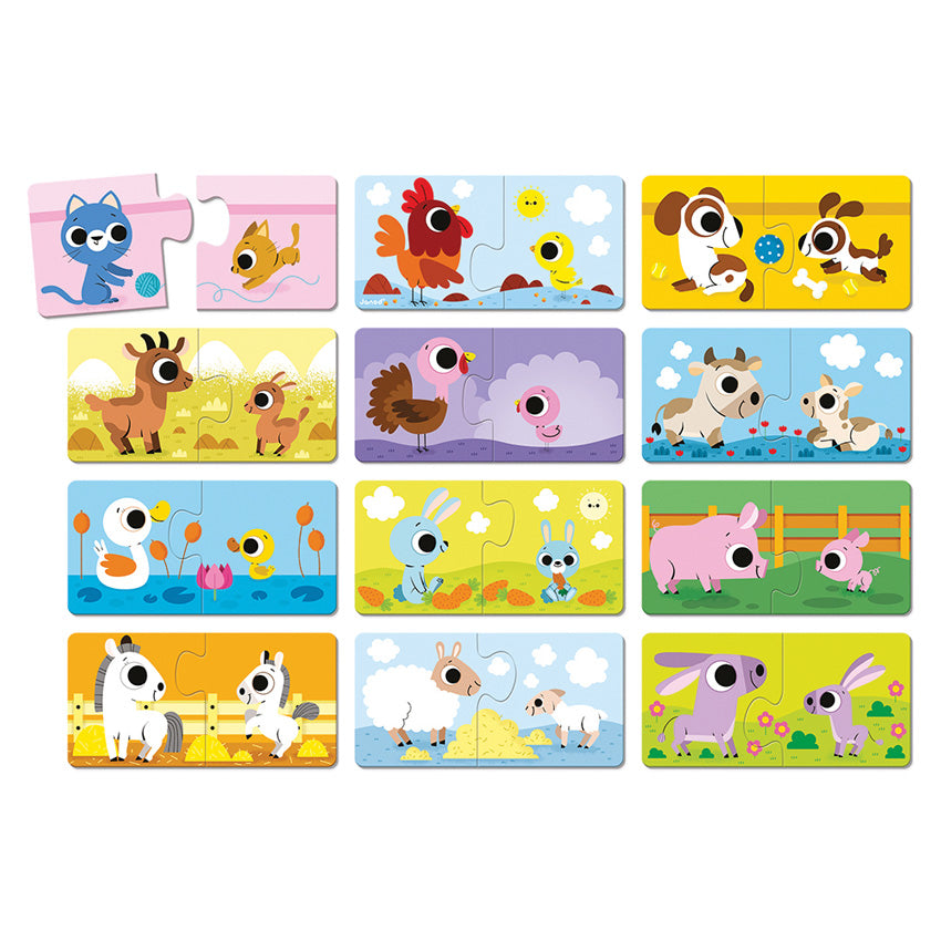 Janod - Parent and Baby Animals Puzzles - Pikabo Baby