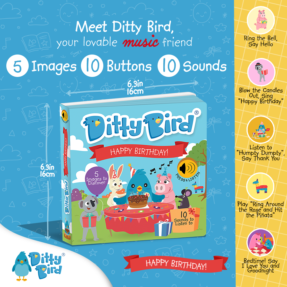 Birthday Book | Ditty Bird : Happy Birthday (Gift&Card) - Pikabo Baby