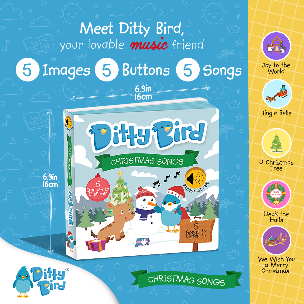 Ditty Bird Baby Books Christmas Songs - Stocking Stuffer - Pikabo Baby