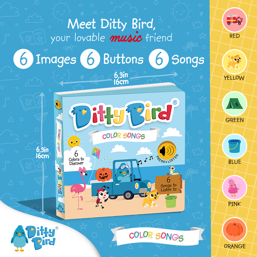 New | Color Songs | Ditty Bird Sound Book - Pikabo Baby
