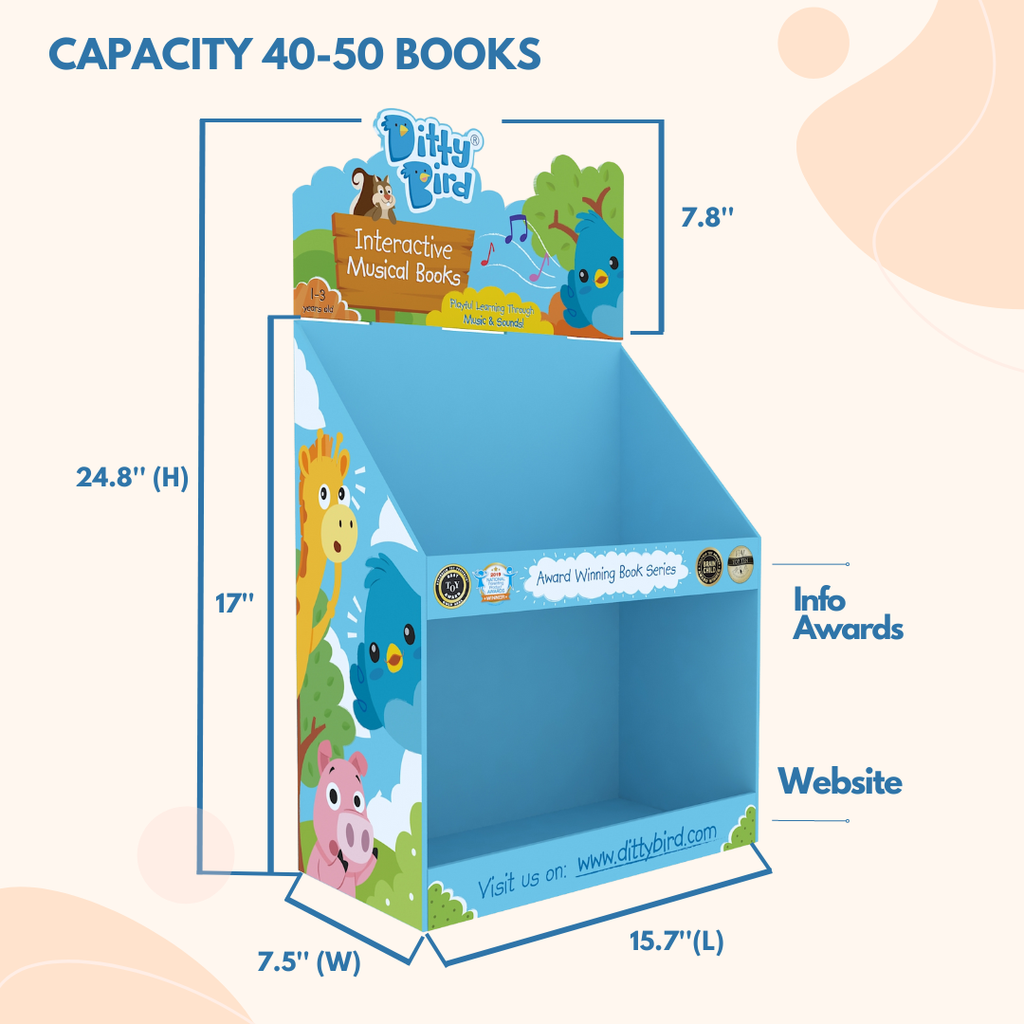 Ditty Bird Shelf Unit (empty) for 30 to 50 Books - Pikabo Baby