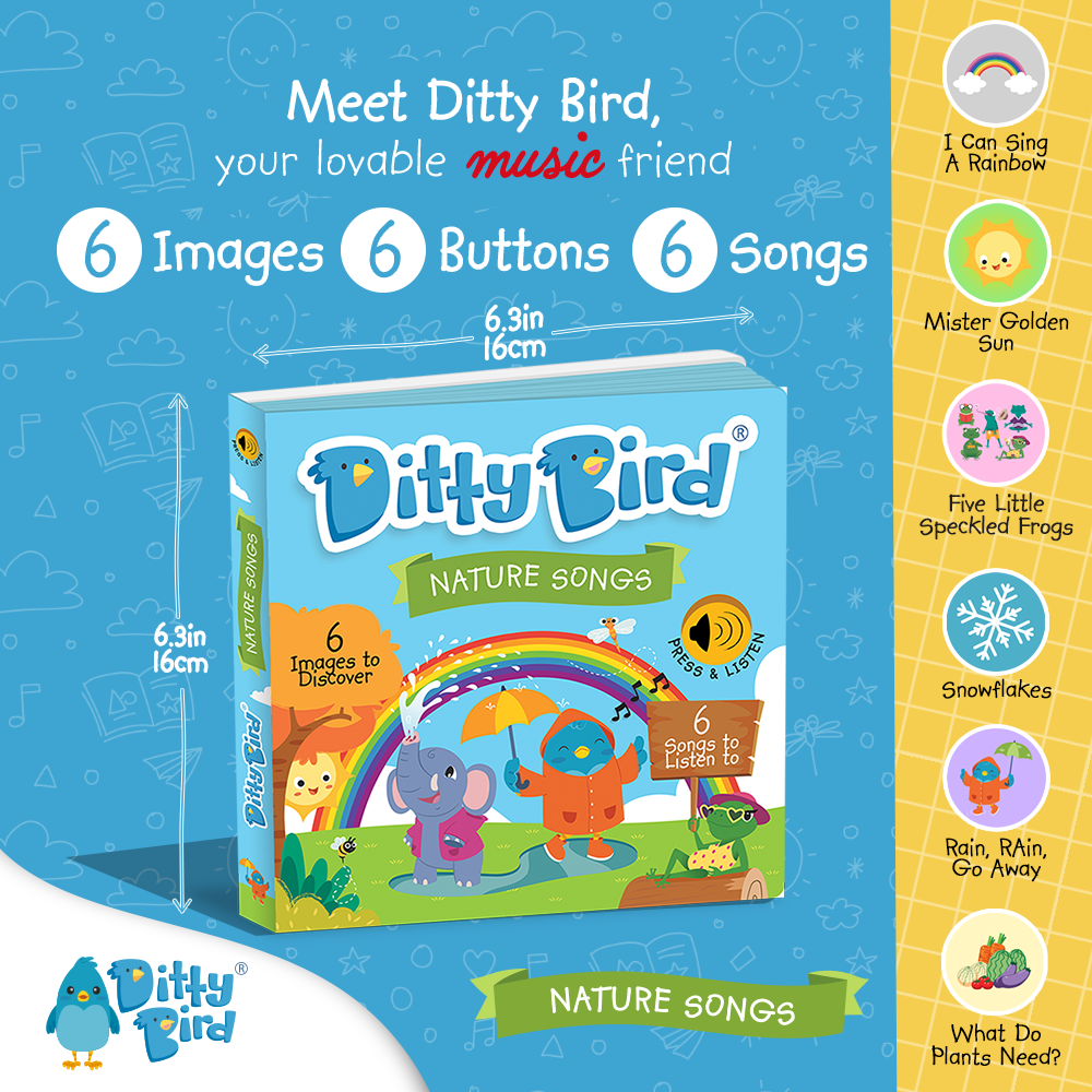 Ditty Bird Baby Sound Book Exploring for Kids :Nature Songs - Pikabo Baby