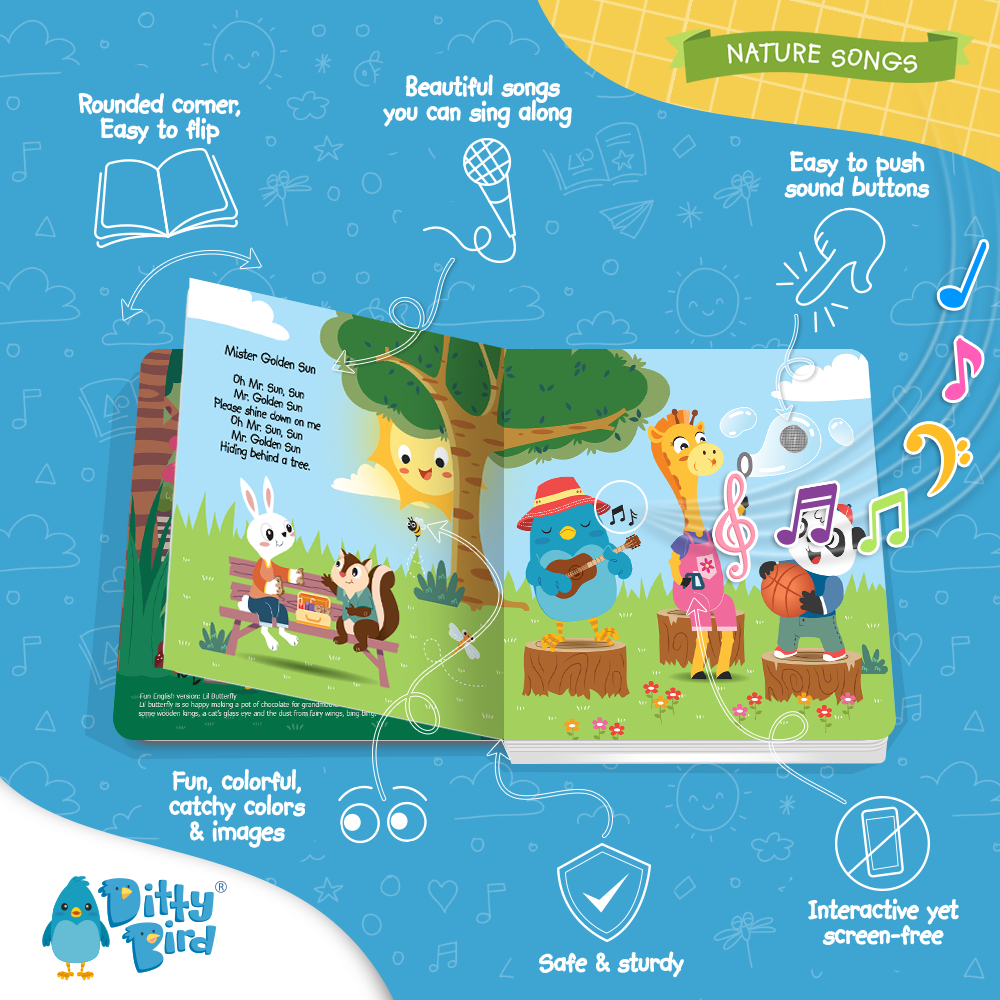 Ditty Bird Baby Sound Book Exploring for Kids :Nature Songs - Pikabo Baby