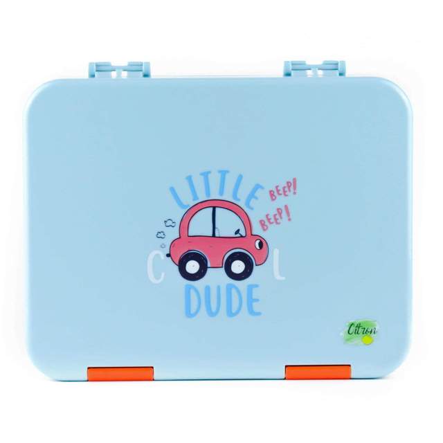 Citron Lunch box Bento Style - 4 compartments with Accessories - Car - Pikabo Baby