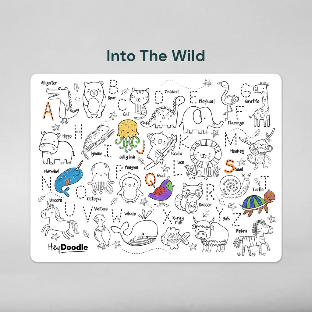 Into the Wild Classic Colouring & Doodle Mat - Pikabo Baby