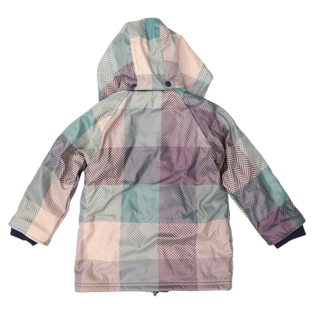 KORANGO Sherpa Lined Check Raincoat Green - Pikabo Baby