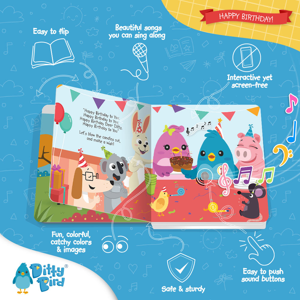 Birthday Book | Ditty Bird : Happy Birthday (Gift&Card) - Pikabo Baby