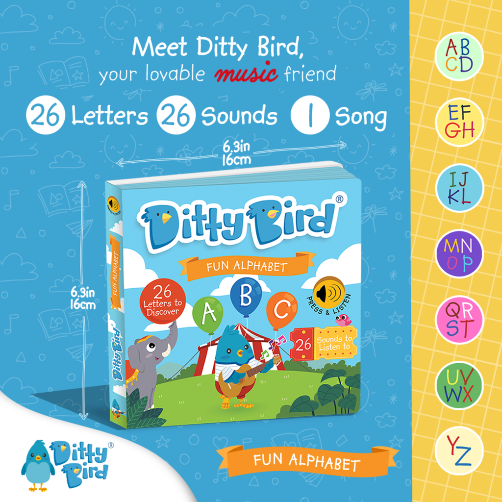 New | Fun Alphabet | ABC Song | Ditty Bird Baby Sound Book - Pikabo Baby