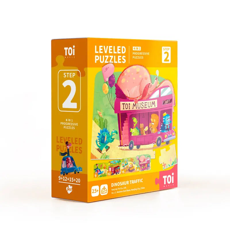 TOI Level Puzzles Series Step 2 Dinosaur Traffic - Pikabo Baby