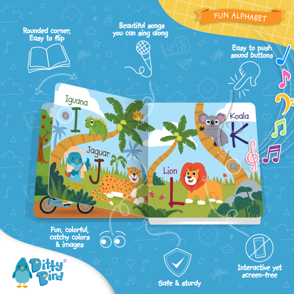 New | Fun Alphabet | ABC Song | Ditty Bird Baby Sound Book - Pikabo Baby
