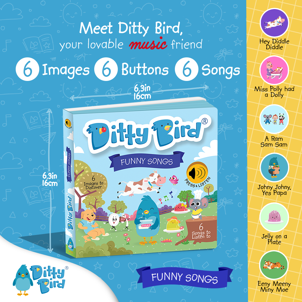 Ditty Bird Sound Book- Best Seller - Funny Songs - Pikabo Baby
