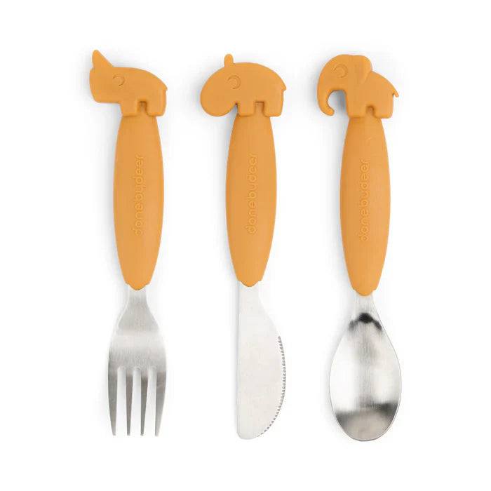 Done By Deer Easy Grip Cutlery Set - Pikabo Baby